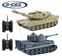 s-idee® 22001 Lot de 2 Char de Combat 99822 1:28 avec système de Combat Infrarouge intégré 2,4 GHz RC RC RC Tank Véhicule à chaîne Fonction tir IR Lumière Neuve 1:24 tir Éclairage sonore