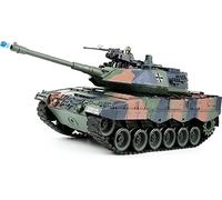 s-idee® Char RC S822 - Léopard allemand - Camouflage militaire - Vert - Échelle 1:18 - 2,4 GHz - Avec fonction de tir