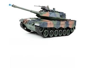 s-idee® Char RC S822 - Léopard allemand - Camouflage militaire - Vert - Échelle 1:18 - 2,4 GHz - Avec fonction de tir