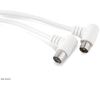 S-IMPULS Câble de raccordement d'antenne, coudé, 5 m, blanc, 80dB