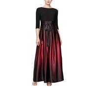 S.L. Fashions Women's Long Satin Mother of The Bride Dress with Pockets, Formal Party Gown (Petite and Regular Sizes), Fig Ombre, 18