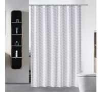 S·Lattye Fabric Shower Curtain Or Liner Water Repellent Washable Cloth (Hotel Quality, Friendly, Heavy Weight Hem) with White Plastic Hooks - 72" x 78", Long, White Arrow