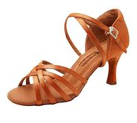 s.lemon Chaussure Danse Latine,Talon Bas Pratique Débutant Salon Salsa Chaussures Latines 7cm 39