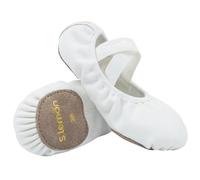 s.lemon Chaussure de Ballet,Toile Élastique Semelle Fendue Chausson Ballet pour Filles Femmes Blanc 33