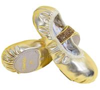 s.lemon Chaussure de Danse,Cuir Semelle Fendue Chaussons de Ballet Noir Rosa Chaussure de Ballet Or 31