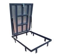 S-Lion Thermo Max Plus Trappe de sol 90 x 80 cm, avec ressort à gaz et verrouillage avec poignée, couvercle de regard pour cave et puits d'inspection, cadre en profilé en acier, conduit de canal 900 x