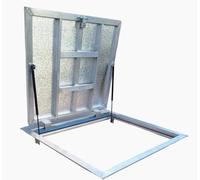 S-Lion Trappe de sol Thermo Max 4, 100 x 100 cm, avec ressort à gaz, verrouillage avec poignée et joint à quatre côtés, couvercle de regard pour cave et puits d'inspection, cadre en profilé