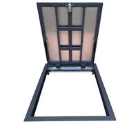 S-Lion Trappe de sol Thermo Max 4, 100 x 60 cm, avec ressort à gaz, verrouillage avec poignée et joint à quatre côtés, couvercle de regard pour cave et puits d'inspection, cadre en acier profilé en