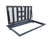 S-Lion Trappe de Sol Thermo Max 4 60 x 130 cm, avec Vérin à Gaz, Verrouillage avec Poignée & Joint sur 4 Côtés, Trappe pour Cave & Regard de Visite, Cadre en Profilé d’Acier, 600 x 1300 mm