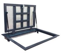 S-Lion Trappe de Sol Thermo Max 4 60 x 90 cm, avec Vérin à Gaz, Verrouillage avec Poignée & Joint sur 4 Côtés, Trappe pour Cave & Regard de Visite, Cadre en Profilé d’Acier, 600 x 900 mm
