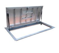 S-Lion Trappe de sol Thermo Max 4, 70 x 120 cm, avec ressort à gaz, verrouillage avec poignée et joint à quatre côtés, couvercle de regard pour cave et puits d'inspection, cadre en profilé d'aluminium