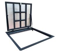S-Lion Trappe de Sol Thermo Max 4 70 x 70 cm, avec Vérin à Gaz, Verrouillage avec Poignée & Joint sur 4 Côtés, Trappe pour Cave & Regard de Visite, Cadre en Profilé d’Acier, 700 x 700 mm