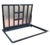 S-Lion Trappe de sol Thermo Max 4, 90 x 130 cm, avec ressort à gaz, verrouillage avec poignée et joint à quatre côtés, couvercle de regard pour cave et puits d'inspection, cadre en acier profilé en