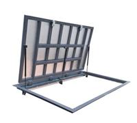 S-Lion Trappe de sol Thermo Max 4, 90 x 140 cm, avec ressort à gaz, verrouillage avec poignée et joint à quatre côtés, couvercle de regard pour cave et puits d'inspection, cadre en acier profilé en