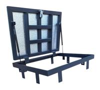 S-Lion Trappe de Sol Thermo Max Plus 60 x 100 cm, avec Vérin à Gaz & Verrouillage avec Poignée, Trappe pour Cave & Regard de Visite, Cadre en Profilé d’Acier, Regard 600 x 1000 mm