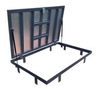 S-Lion Trappe de Sol Thermo Max Plus 90 x 110 cm, avec Vérin à Gaz & Verrouillage avec Poignée, Trappe pour Cave & Regard de Visite, Cadre en Profilé d’Acier, Regard 900 x 1100 mm