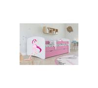 s - Lit babydreams 2 blanc Unicorn tiroir et matelas inclus 140/70