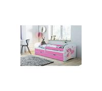 s - Lit babydreams 2 rose Fée et papillons tiroir et matelas inclus 160/80