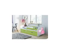 s - Lit babydreams 2 vert princesse et Cheval tiroir et matelas inclus 180/80
