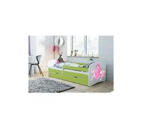 s - Lit babydreams 2 vert princesse sur Cheval tiroir et matelas inclus 180/80