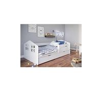 s - Lit Kacper blanc tiroir et matelas inclus 160/80