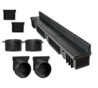 S-lon Kit caniveau à Fente | 5 m | Type 70 (Hauteur 158 mm) | Noir (caniveaux)
