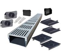 S-lon Kit caniveau Design 12.00 m | Aluminium Gris | Type 100x50 (Slimline caniveaux)
