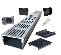 S-lon Kit caniveau Design 2.00 m | Aluminium Gris | Type 100x50 (Slimline caniveaux)