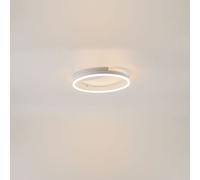 s.luce Lampe LED Anneau Plafonnier Dimmable Moderne, Rond, Noir/Aluminium/Blanc