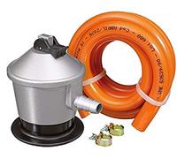 S&M 323300 Kit régulateur de gaz Butane/Propane avec soupape de sécurité + Tube en Caoutchouc 1,5 m + 2 Colliers Anti-Fuite
