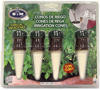 S&M 4 Cônes d'arrosage avec tubo-Blister 4 unités, Vert Oscuro-Blanco