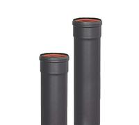 S & M 485503 tuyau émaillée M-H résister jusqu'à 850 °c-ø 80 mm-0,25 mètres pour conduite de fumée de poêles et cheminées de Pellets, Noir