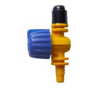 S&M 544255 - Microdiffuseur 90° avec Valve régulateur pour contrôler Le débit d'eau | Sac de 10 unités | Débit jusqu'à 77 litres/Heure et portée de 2,5 mètres | Couleur : Noir, Jaune et Bleu