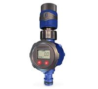 S&M 590153 - Débitmètre numérique avec entrée filetée Femelle-mâle 3/4" et Sortie Automatique pour tuyaux | Écran LCD | Pression de Travail : 0 à 12 ATM/Bars/kg | Pile Incluse