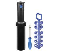 S&M 590184 - Arroseur à Turbine à Longue portée réglable de 25° à 360° avec Jeu de 12 Buses et clé de régulation | Portée jusqu'à 14,4 mètres | Hauteur de la Tige Pop-up : 12,5 cm