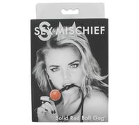 S&M - bâillon silicone, sangle simili-cuir (rouge)