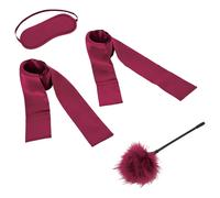 S&M - kit de bondage débutant en satin - rouge - 4 pièces