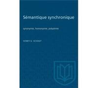 S mantique synchronique by Henry Schogt Henry Schogt (Auteur)
