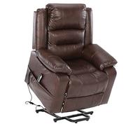 S*MAX Fauteuil Relax Electrique 2 Moteurs pour Personnes âgées Fauteuil électrique releveur pour Le Salon Poches latérales Port de Charge USB et télécommande Marron