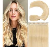 S-noilite Extensions à Clip en Cheveux Humains 100% Vrais Extensions de Cheveux Clipser pour Femmes 16Pouce #613 (3186