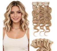 S-noilite Extensions à Clip en Cheveux Humains 100% Vrais Extensions de Cheveux Clipser pour Femmes 14Pouce #6P613R (3669