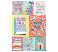 S&O Lot de 10 affiches de lecture pour salle de classe - Centre de livres pour école primaire, apprentissage de l'espace, alphabétisation spatiale, décoration de centre de livres pour école et