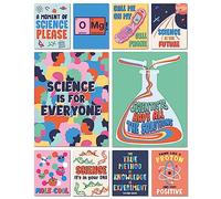 S & O Lot de 10 grandes affiches scientifiques pour école primaire, installation éducative pour zone d'étude, panneaux d'affichage sur le thème de la science pour lycée, bannières scientifiques