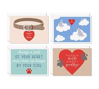 S&O Lot de 8 cartes de condoléances pour chiens et chats et tous les animaux de compagnie - Cartes de condoléances épaisses - Cartes de vœux et enveloppes - Cartes de condoléances pour chien