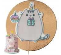S³odka Fanaberia | Figurine de décoration de gâteau - Pusheen avec cadeau - 7,5 cm - Décoration de gâteau faite à la main - Comestible