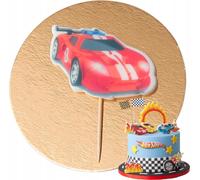 S³odka Fanaberia | Figurine de décoration de gâteau - Voiture Hot Wheels - Rouge - Décoration de gâteau comestible - Fait main