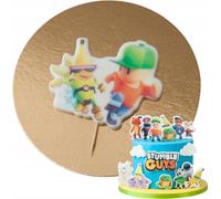 S³odka Fanaberia | Figurine de tortue - Stumble Guys et Banana Guy - 8,5 cm - Décoration de gâteau comestible - Fait main