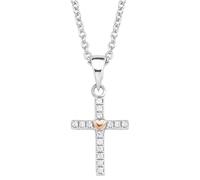 s.Oliver 2018528 Collier fille cœur croix bicolore rose blanc 40 cm