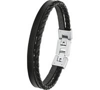 s.Oliver 2027411 Bracelet homme en acier inoxydable argent noir 21,5 cm
