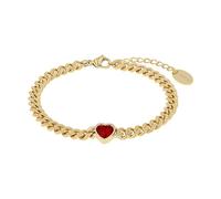s.Oliver 2040609 Bracelet pour femme en acier inoxydable avec oxyde de zirconium Doré 17 + 3 cm